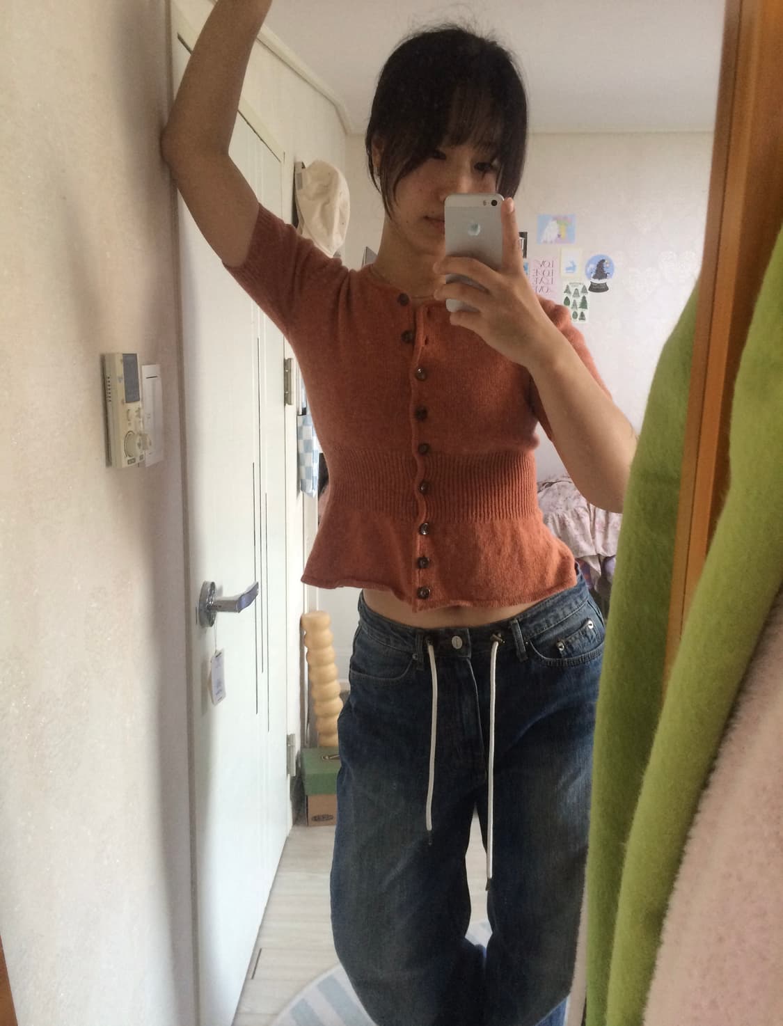 빈티지 반팔 니트 가디건 상품이미지2