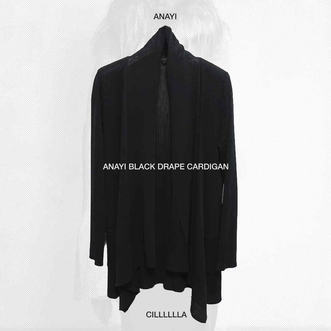 [38,66] ANAYI 아나이 블랙 드레이프 가디건 상품이미지1