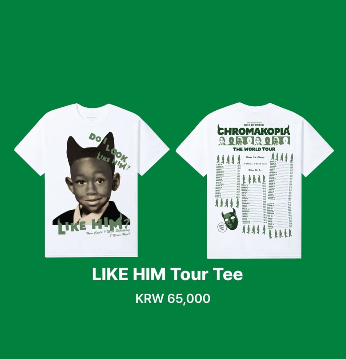 타일러 더 크리에이터 like him tour tee 상품이미지1