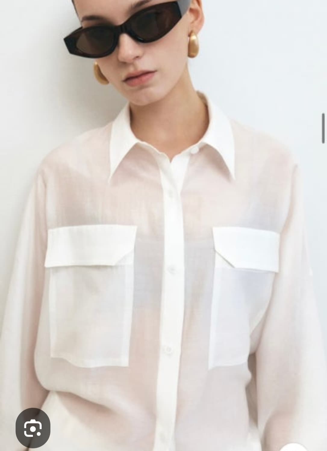 (새상품)DKNY 화이트 시스루 셔츠S 상품이미지7