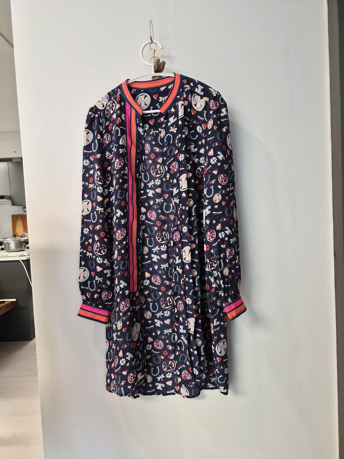 패턴 롱 로브스타일 셔츠 원피스 (상태 최상) 상품이미지2