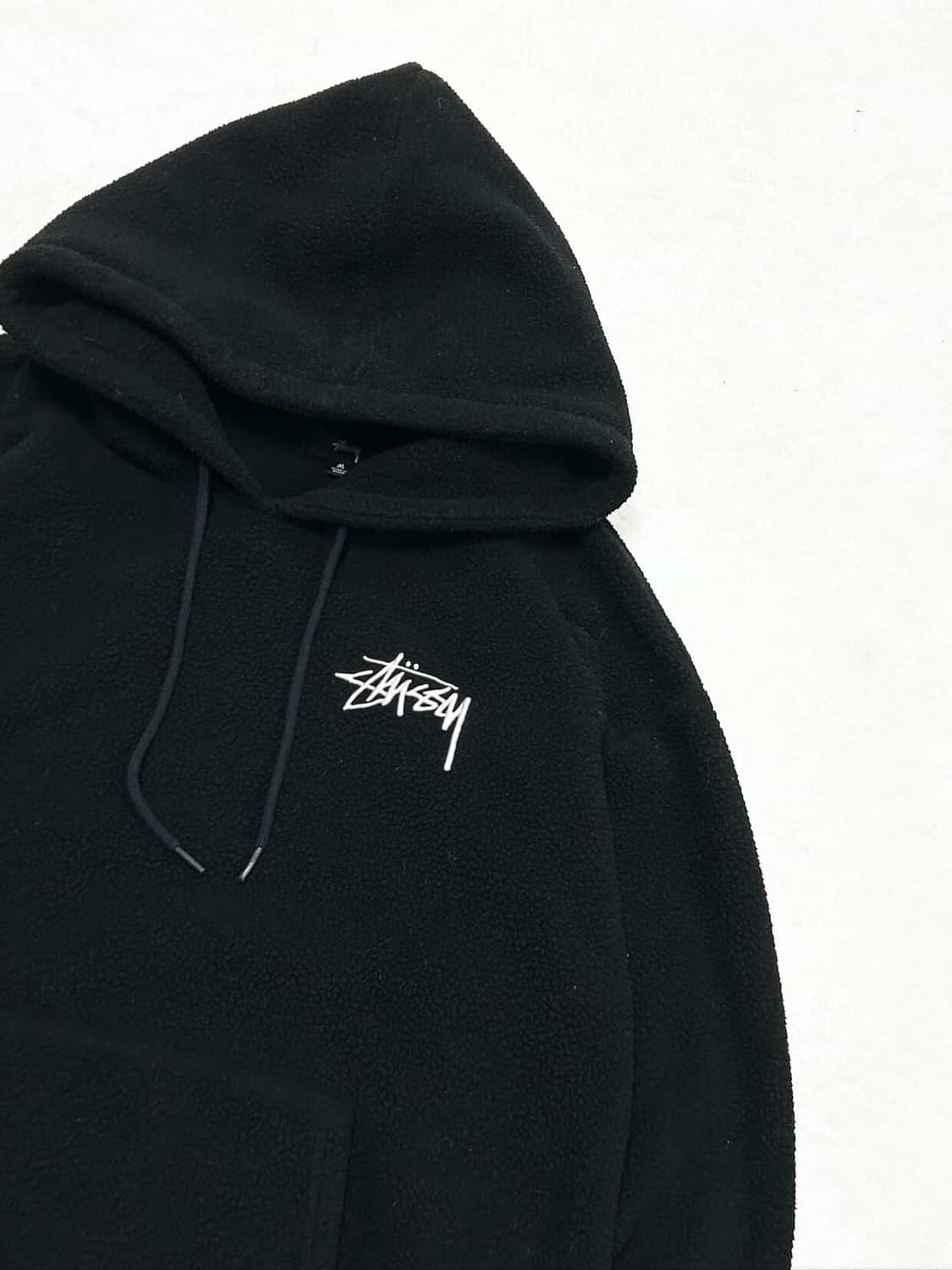 스투시 자수로고 브론슨 블랙 후리스 후드 상품이미지6