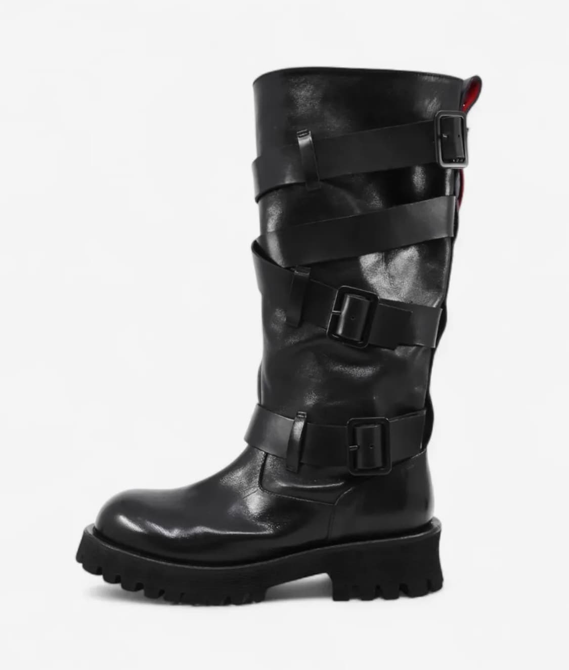 나야와시 x 야세 벨티드 홀스하이드 부츠 블랙 상품이미지2