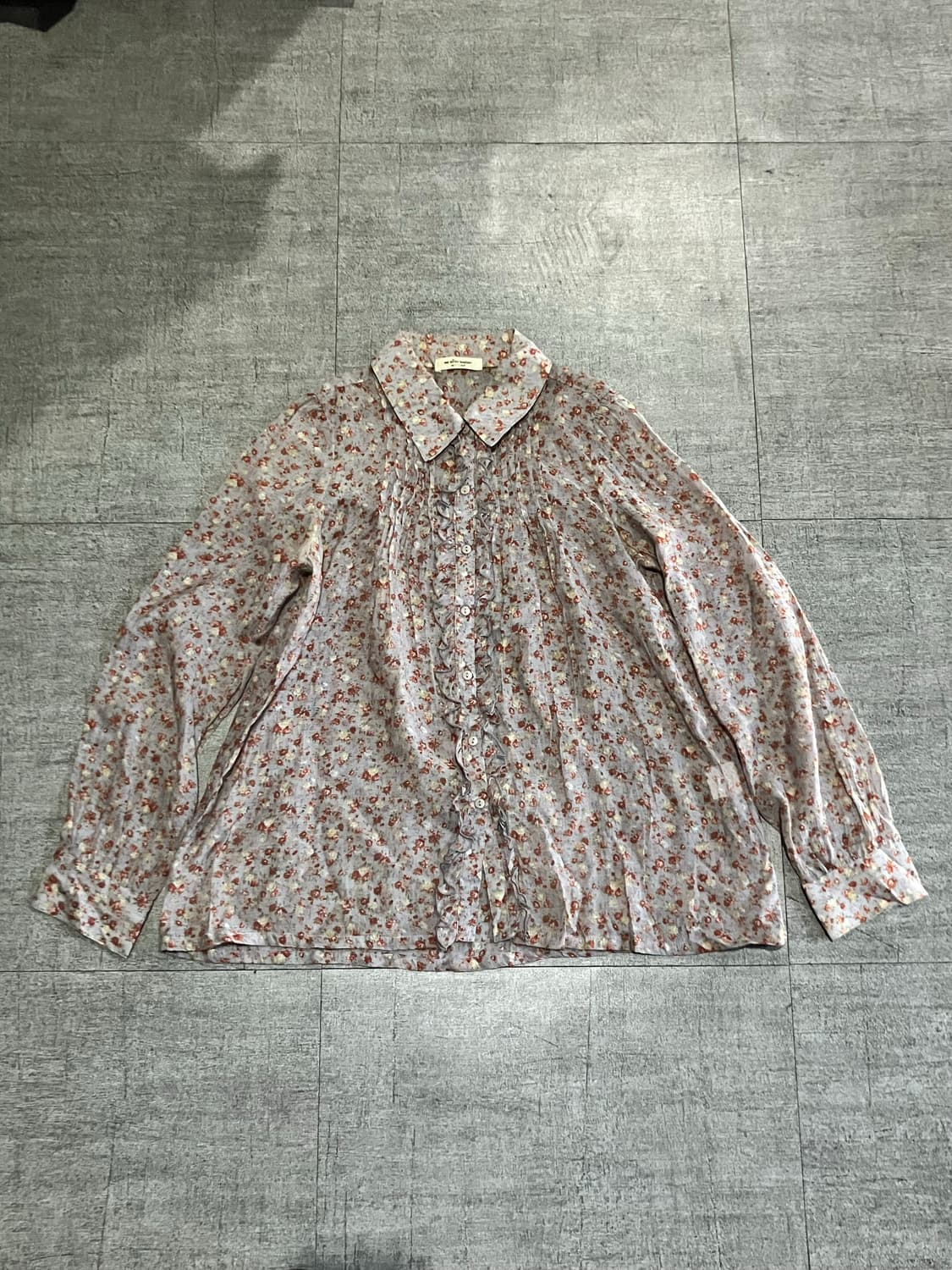 일본빈티지 Claup 하구미모리걸 달천깔페어리 플라워러플 블라우스 상품이미지1