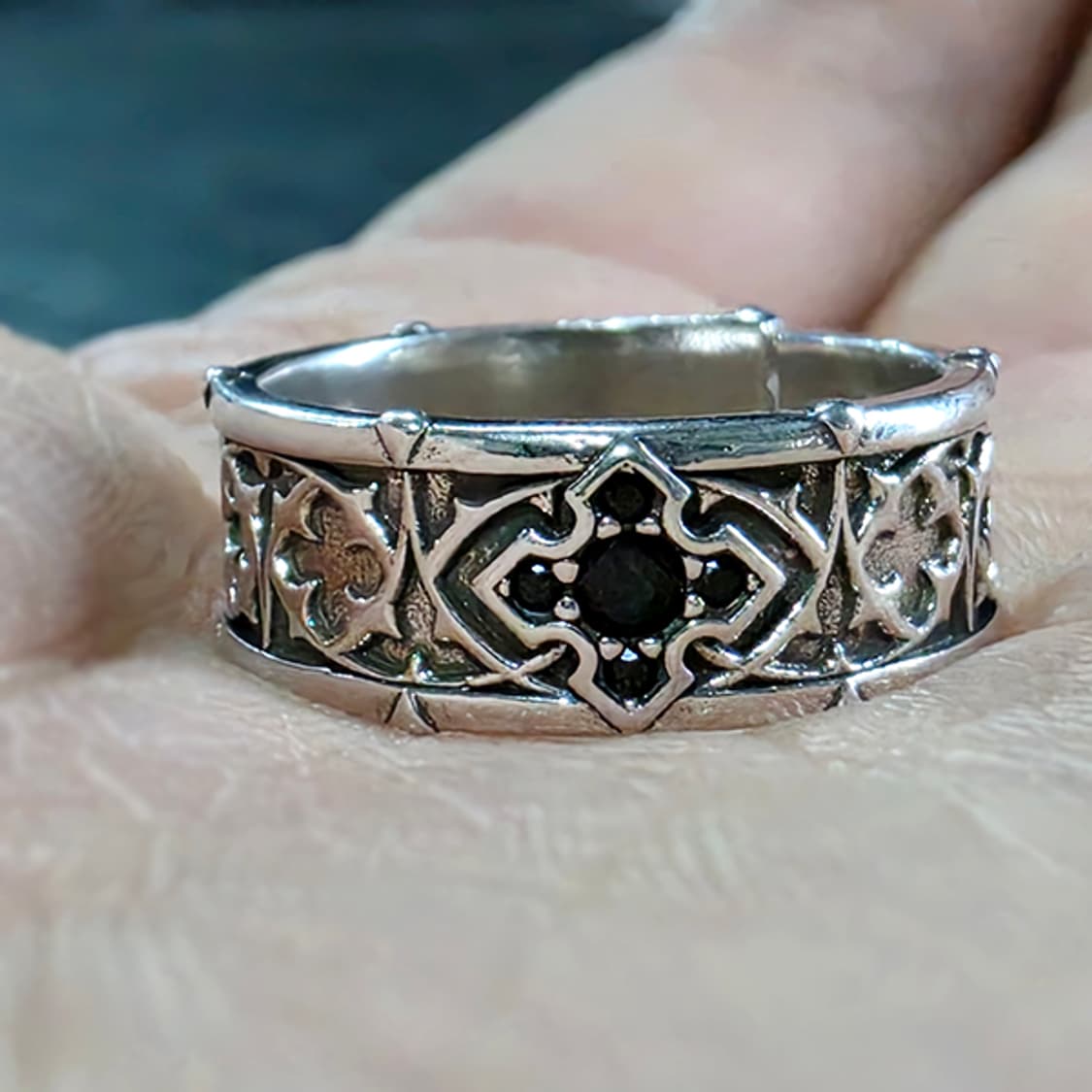 Ardel 실버 남자 엔틱 빈티지 명품 고딕 문양 십자가 반지 상품이미지5