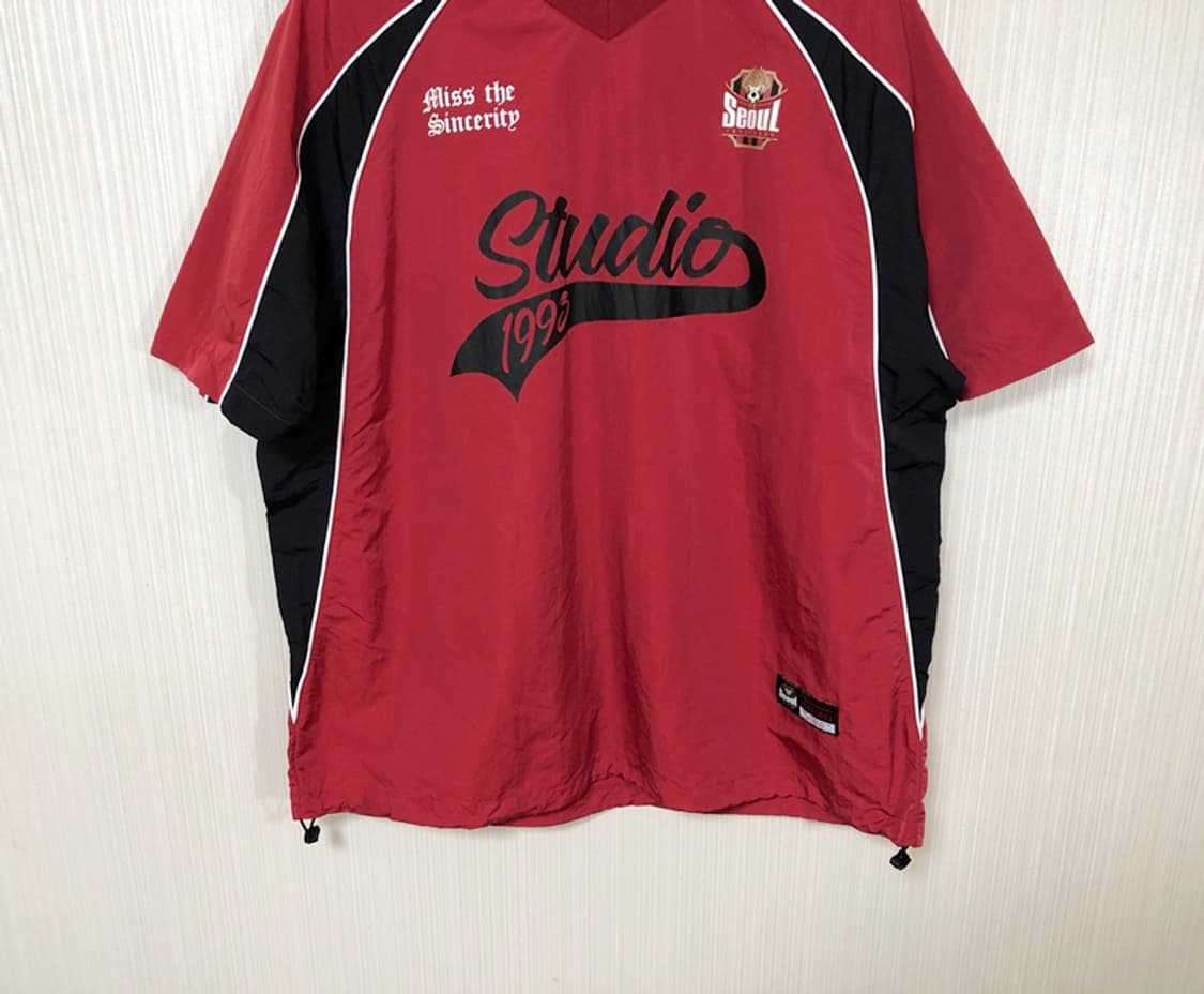 1993스튜디오XFC서울 파이핑 나일론 풀오버 레드 M 상품이미지3