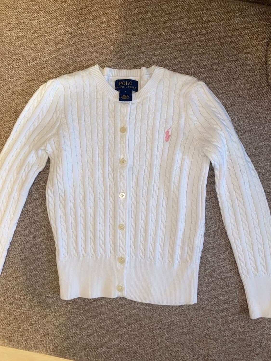 랄프로렌 가디건 화이트 핑크포니 상품이미지1