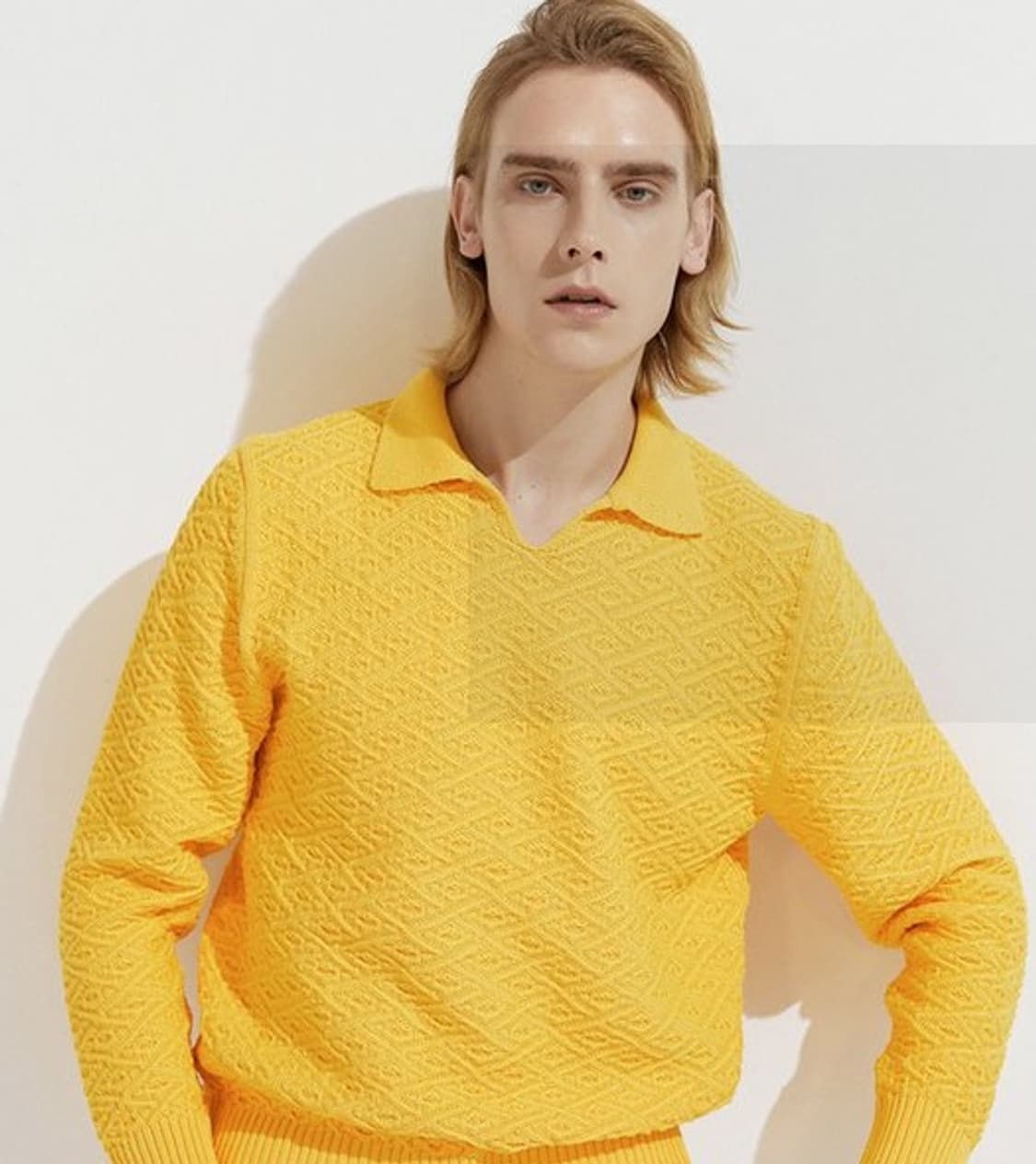 제이리움 코튼텍스쳐드 오픈카라 스웨터 S 상품이미지5