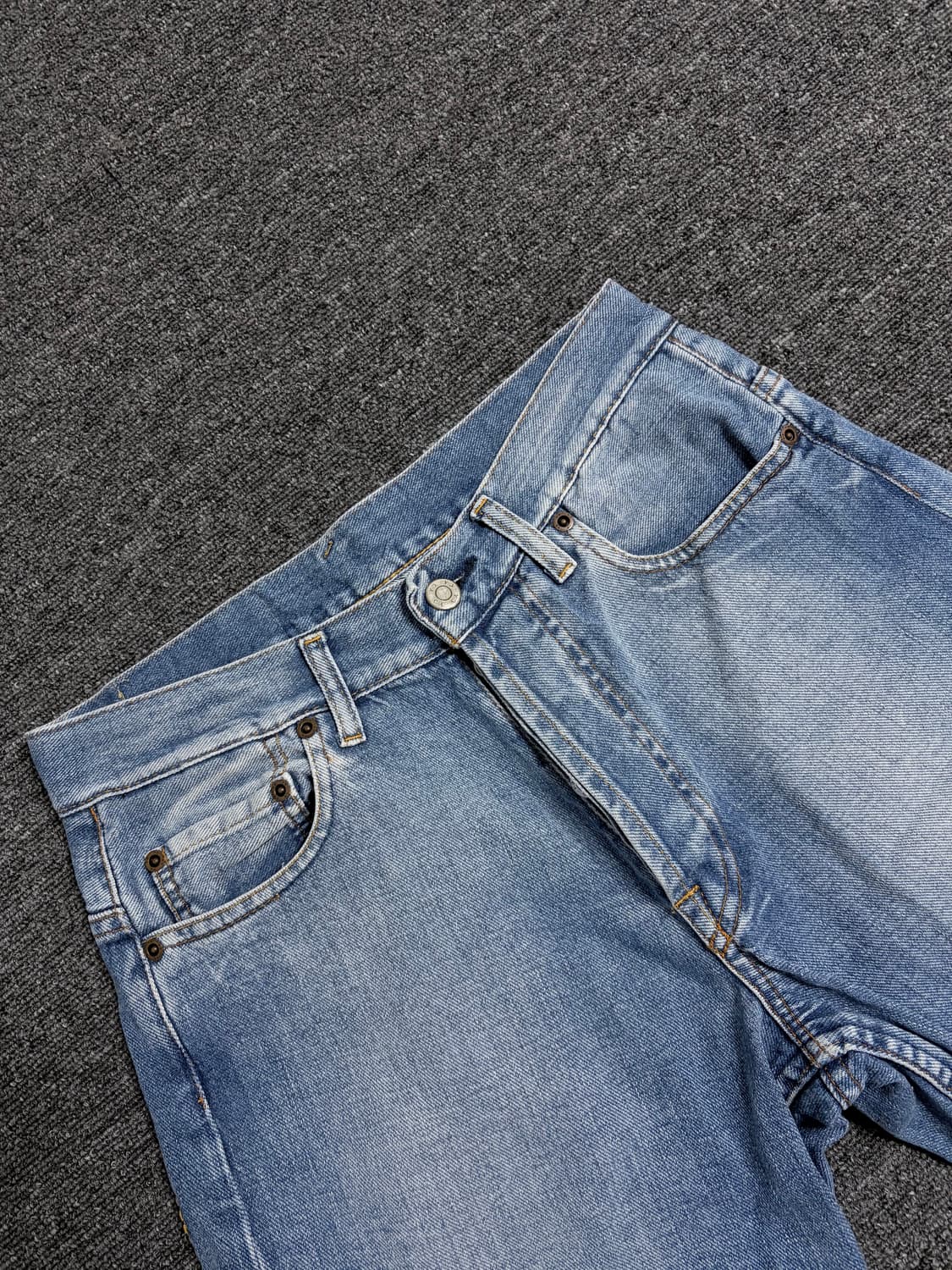Y-3 요지 야마모토 스티치 로고 데님 하프 팬츠 상품이미지2