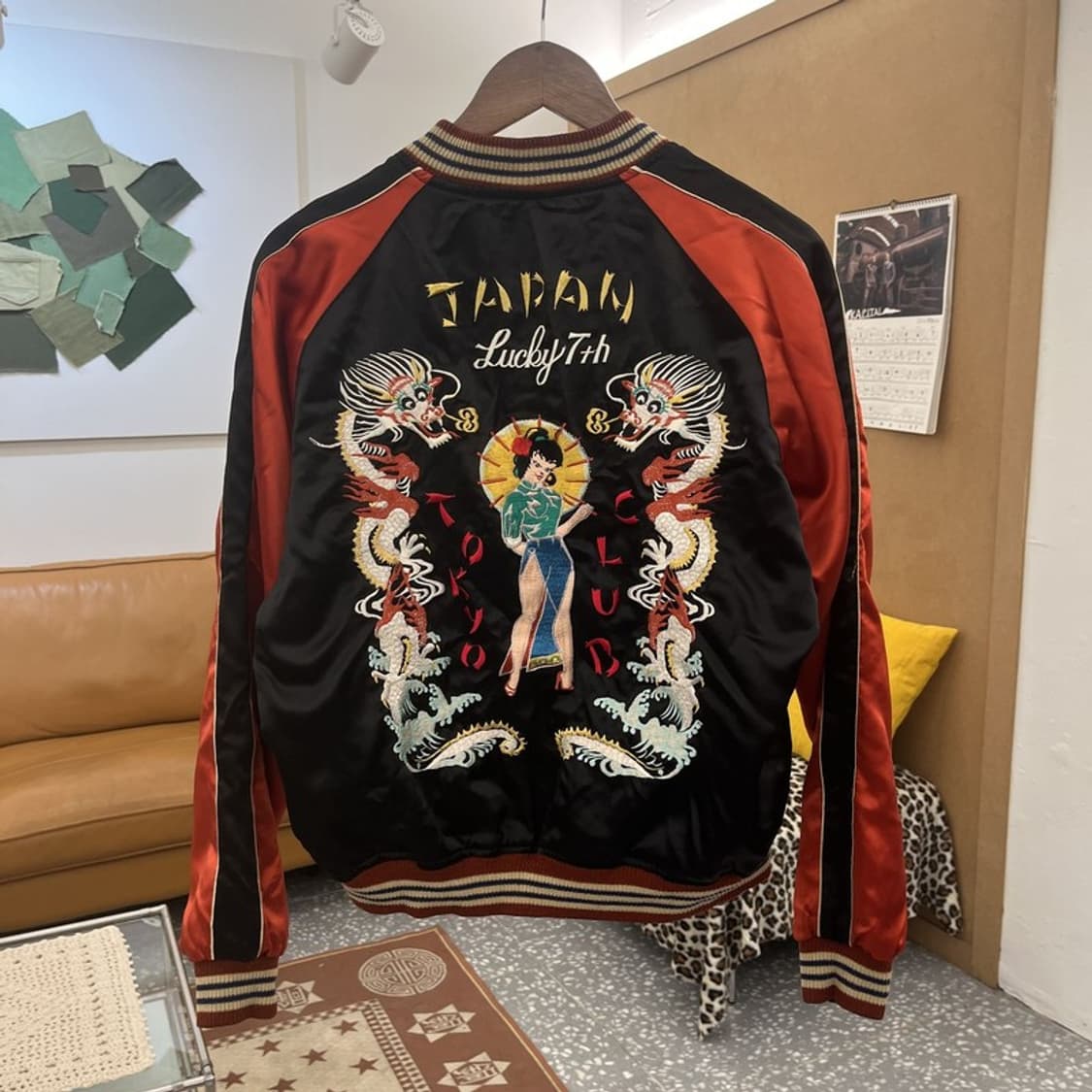 테일러 토요 희귀 리버시블 스카쟌 펑크 바시티 자켓 105 C10412 상품이미지6