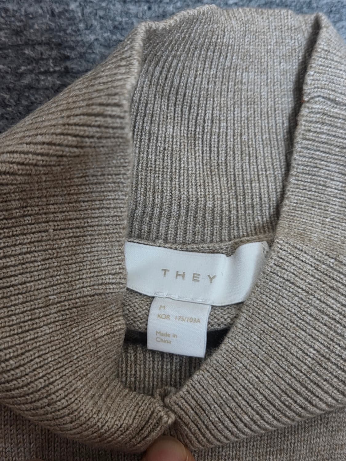 [M] they 반폴라 니트 beige melange 상품이미지5