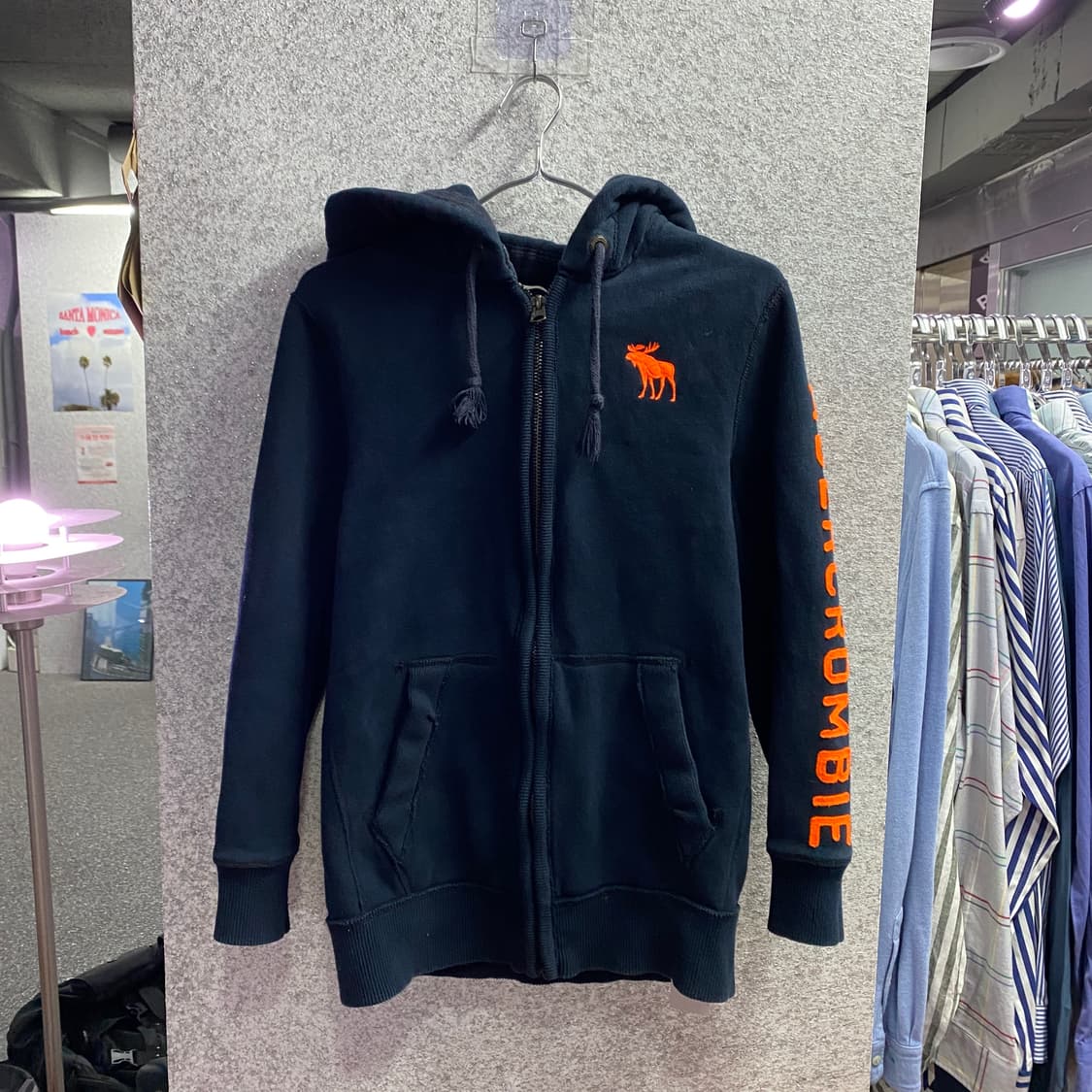 아베크롬비 사슴로고 y2k 네이비 후드집업 B4384 상품이미지2