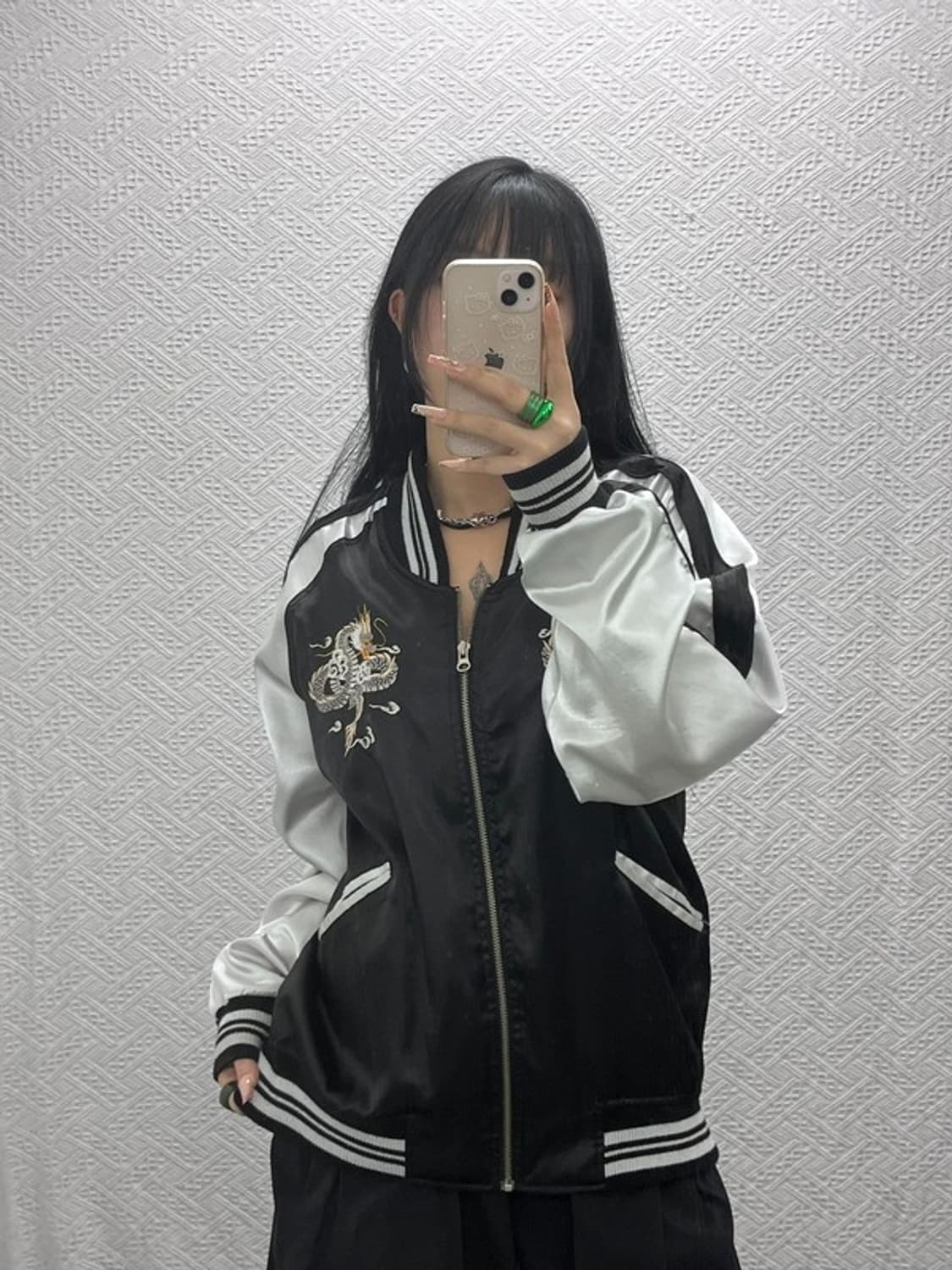 험버 올드스쿨 일본풍 스트릿 스카쟌 바시티자켓 F C08176 상품이미지2