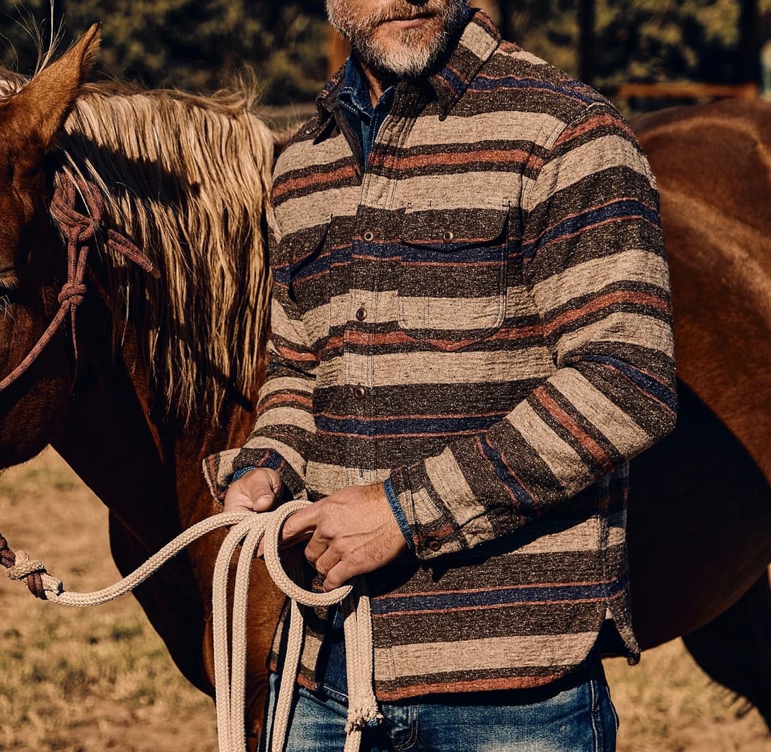 [L] rrl 스트라이프 더블 클로스 워크셔츠 상품이미지5