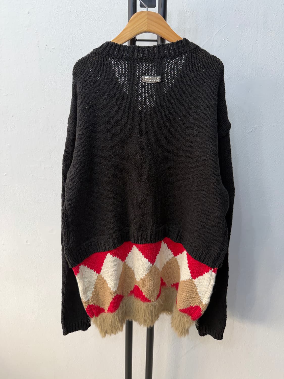 정품) 앤더슨벨 아가일 니트 스웨터 L 상품이미지4