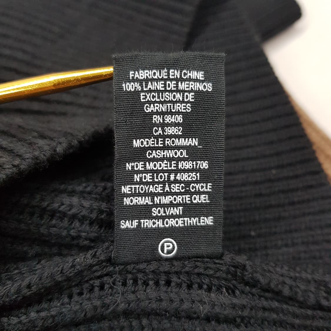 띠어리 THEORY 메리노울 100% 배색 니트 스웨터 L사이즈 상품이미지8