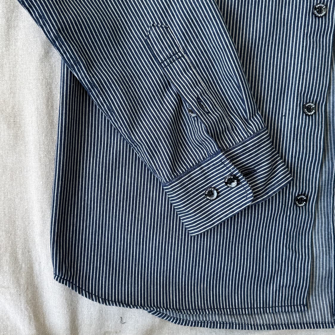 스미스아메리칸 재팬 네이비 스트라이프 셔츠 L 상품이미지3