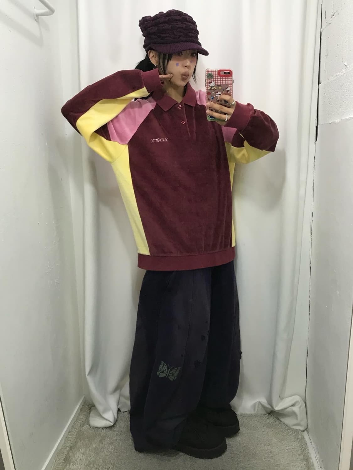 Supreme Paneled Velour L/S Polo - 22Fw 상품이미지3