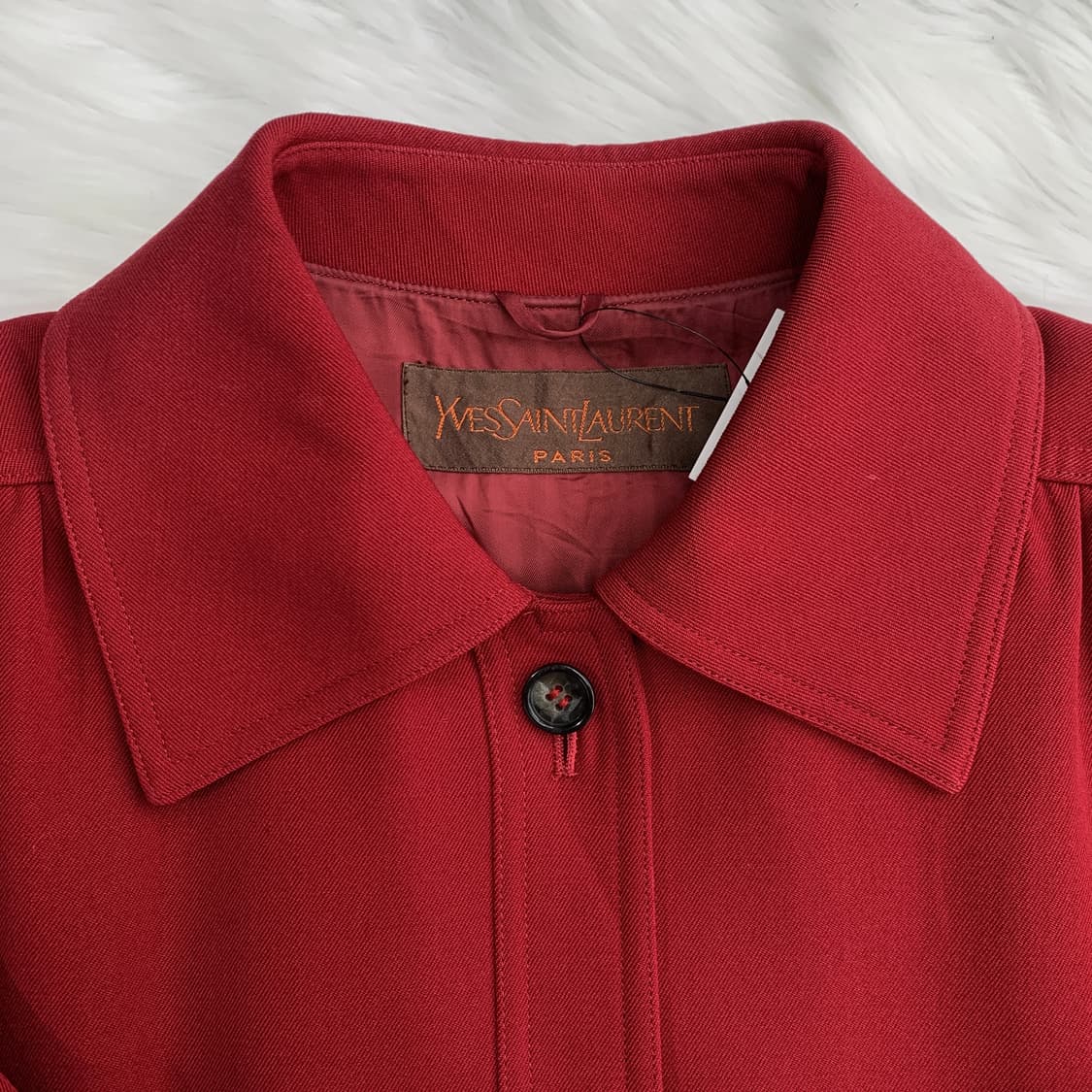 입생로랑 울100 레드 롱코트 1707 상품이미지3