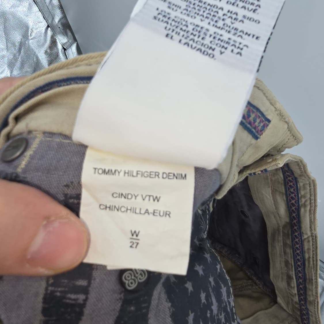 타미힐피거 베이지 데미지 면청 데님 [D50452] 상품이미지7