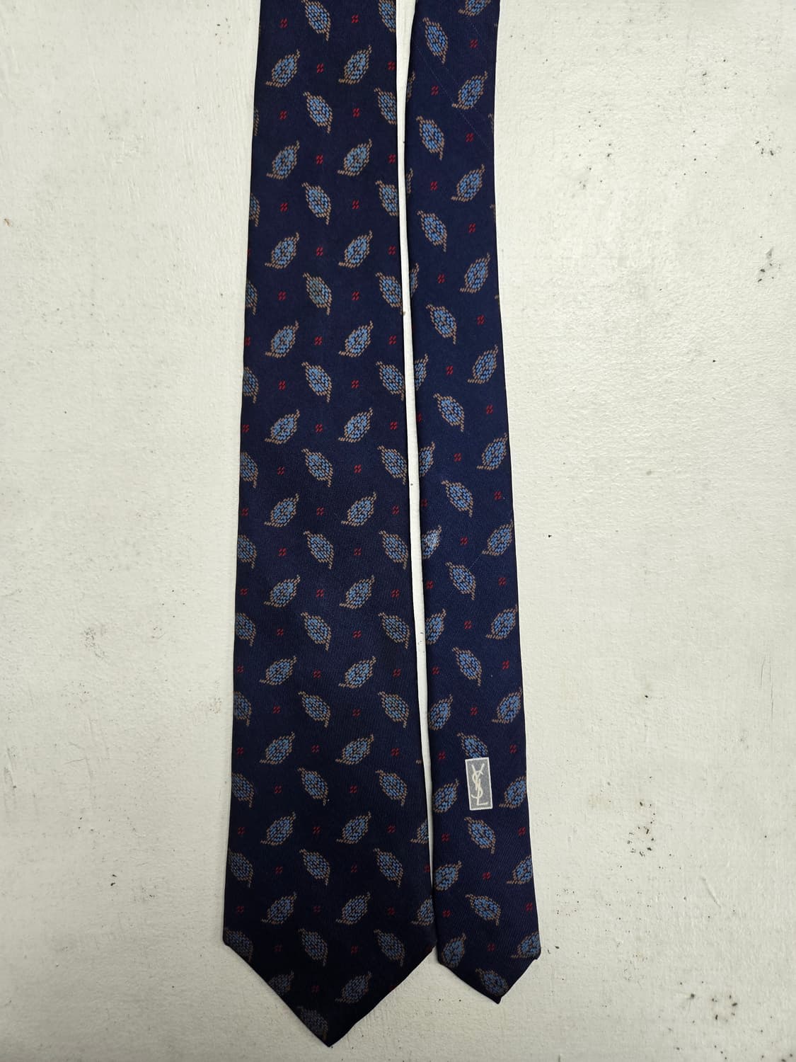 YSL 입생로랑 네이비 패턴 넥타이 상품이미지1