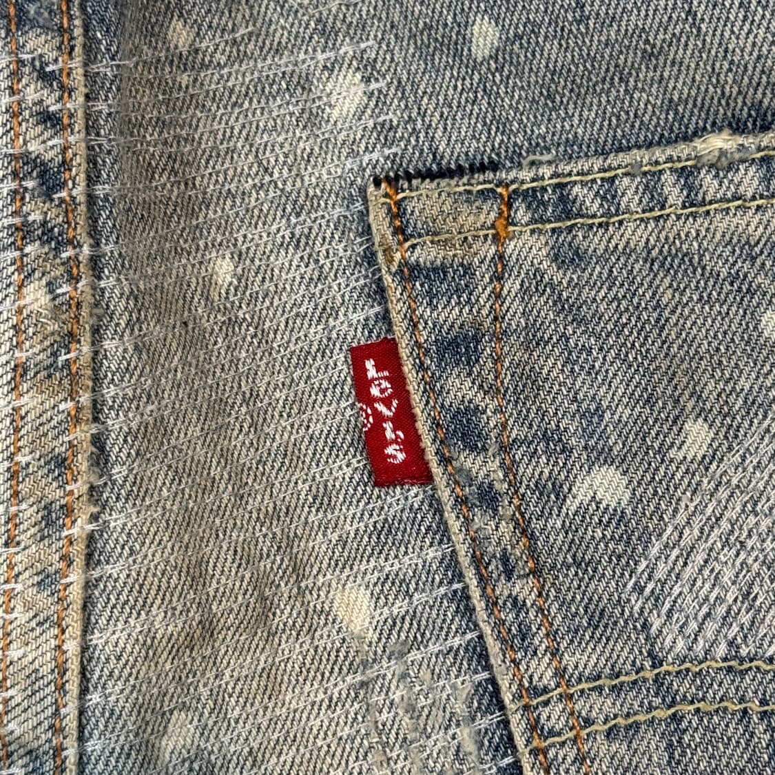 32inch) 리바이스 501 보로 데미지 워싱진 데님 청바지 상품이미지3