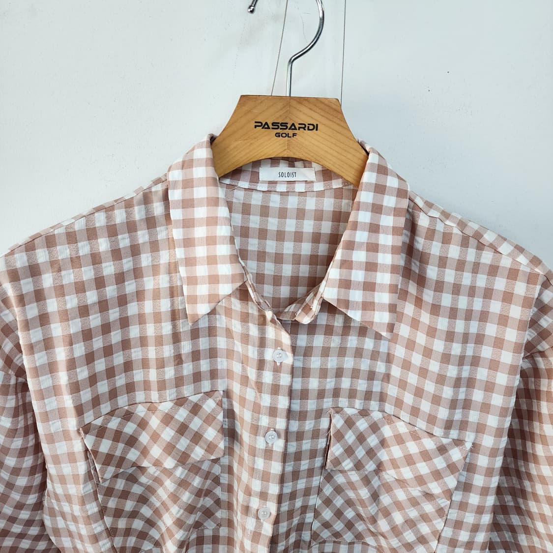 솔로이스트 깅엄 체크 반팔 원피스 상품이미지2