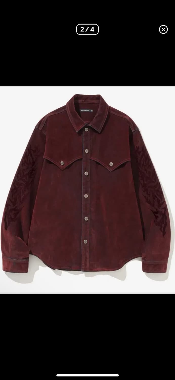 낫포너드 버건디 벨벳 셔츠 L 상품이미지2