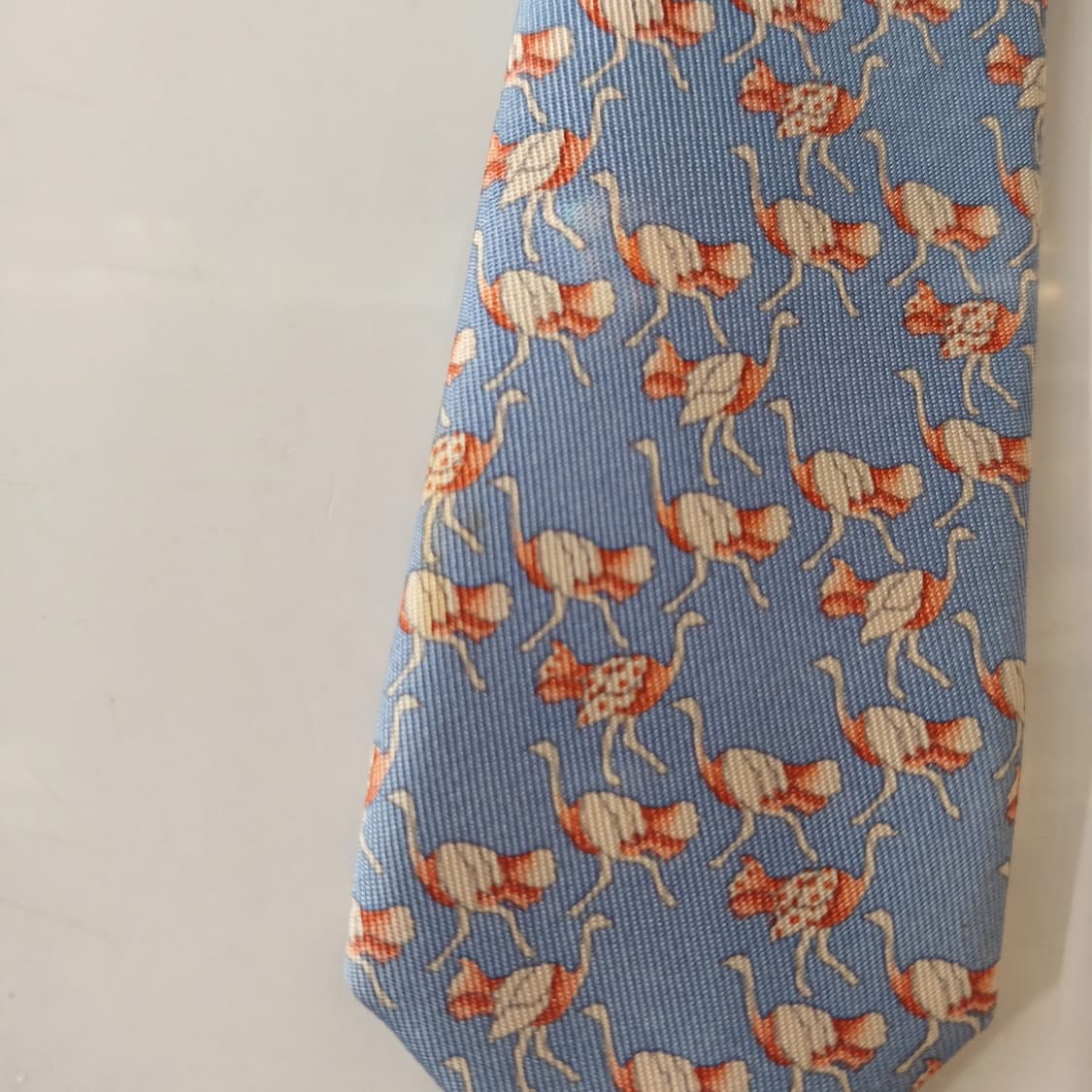 헌팅월드 실크 하늘색 홍학 모티브 넥타이 10cm A등급 A19663
 상품이미지9