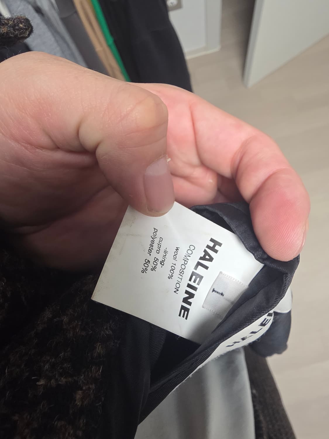 알렌느 3D 체크 울 발마칸 브라운 맥코트 상품이미지2