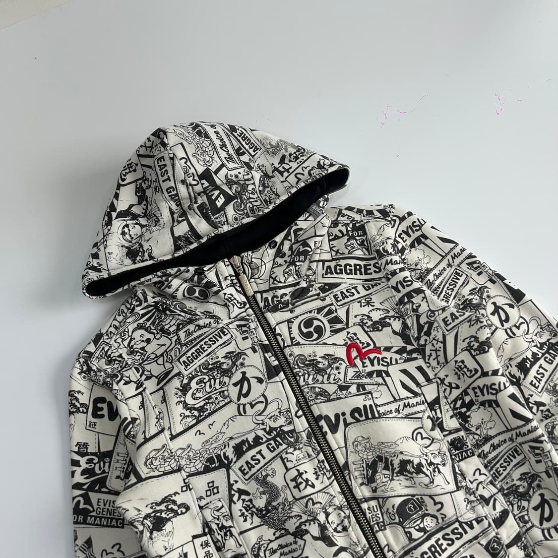 Evisu 에비수 레드로고 그래피티 후드집업 상품이미지4