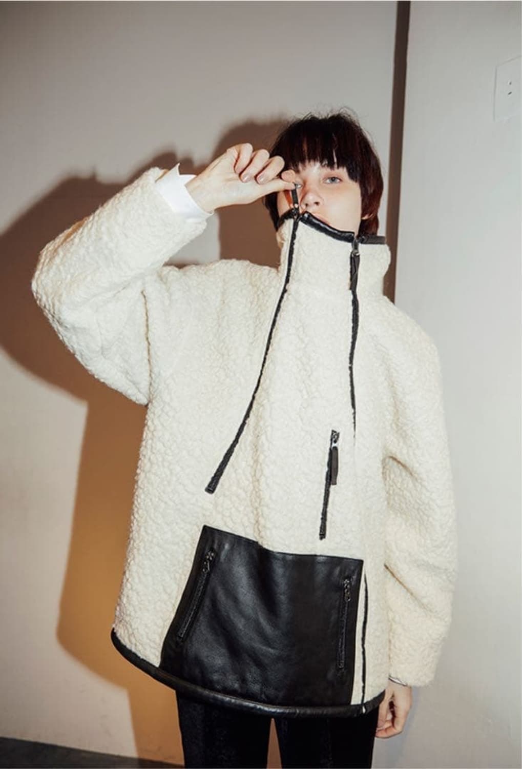 SOE 양가즉 플리스 자켓 (아이보리, M/민트급) 상품이미지9