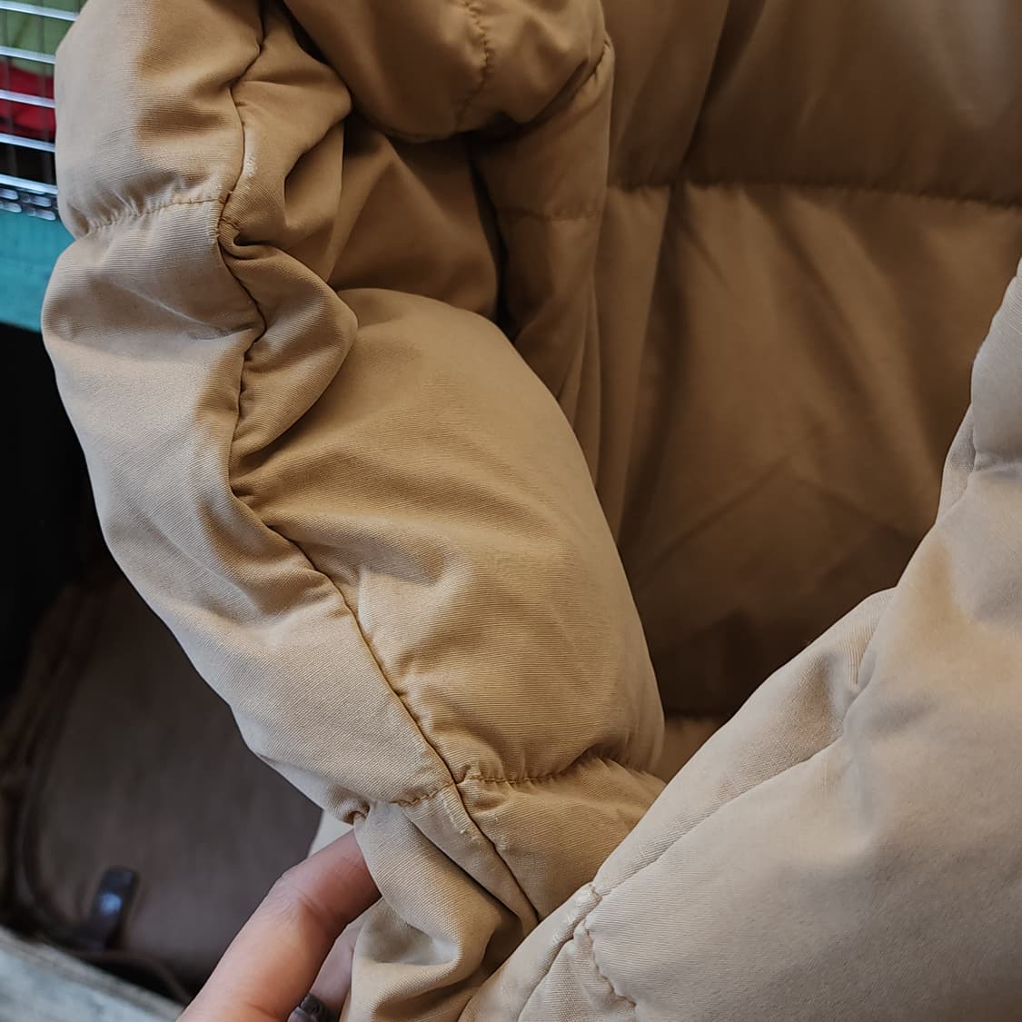 폴로 다운 패딩 웨스턴 가죽 패딩 푸퍼 다운 봄버 L 상품이미지9