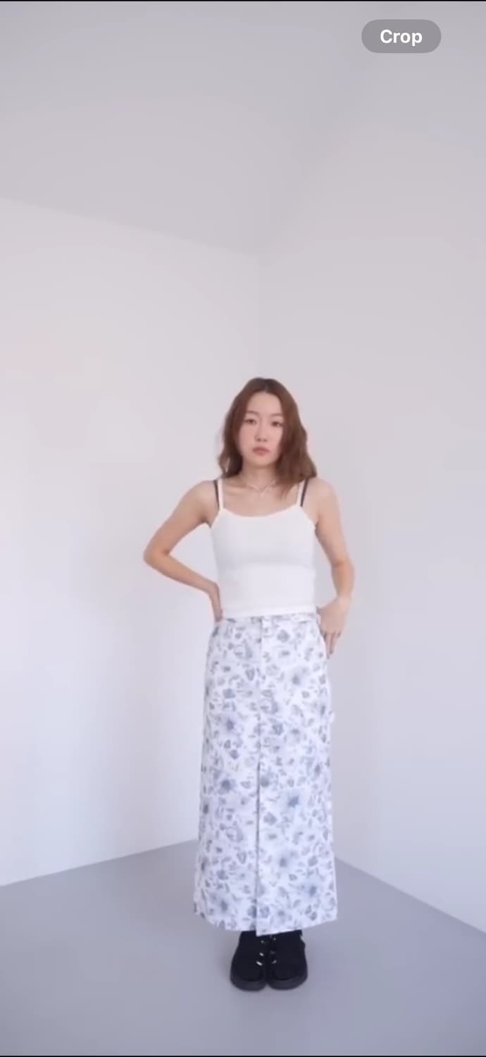 (잉화 착용) 시눈 rose printed skirt (blue) 상품이미지6