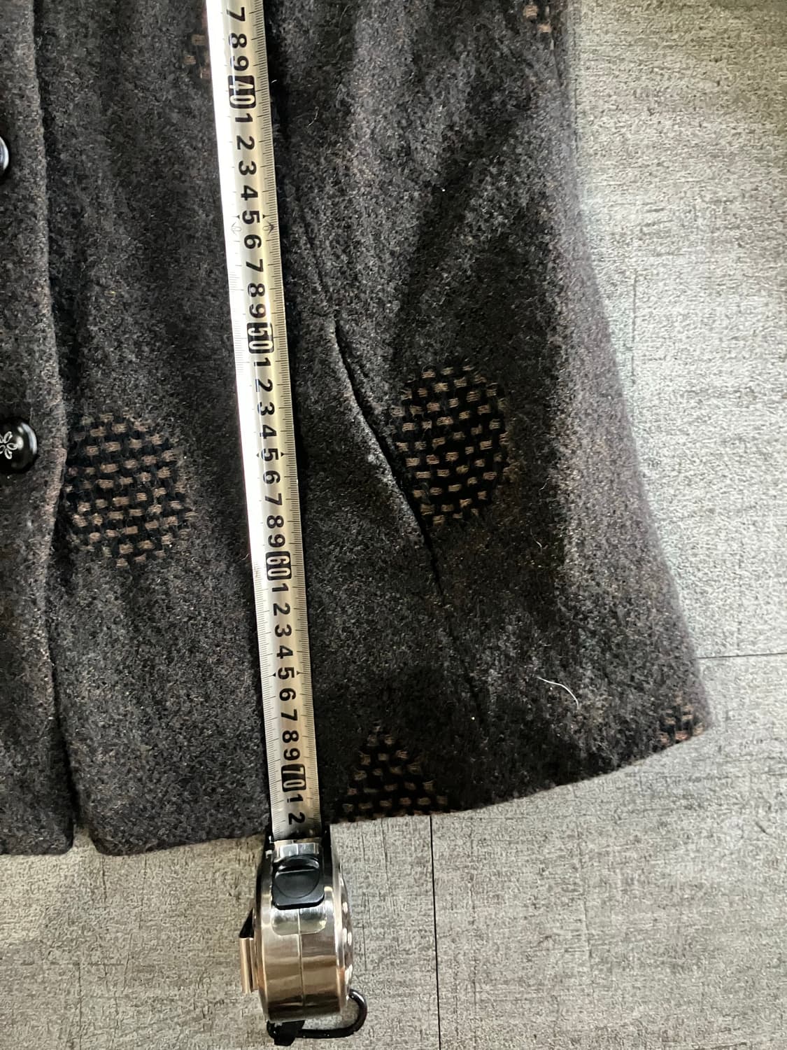 일본빈티지 Ladies 하구미모리걸 할메카지 문양패턴 모직자켓 상품이미지3