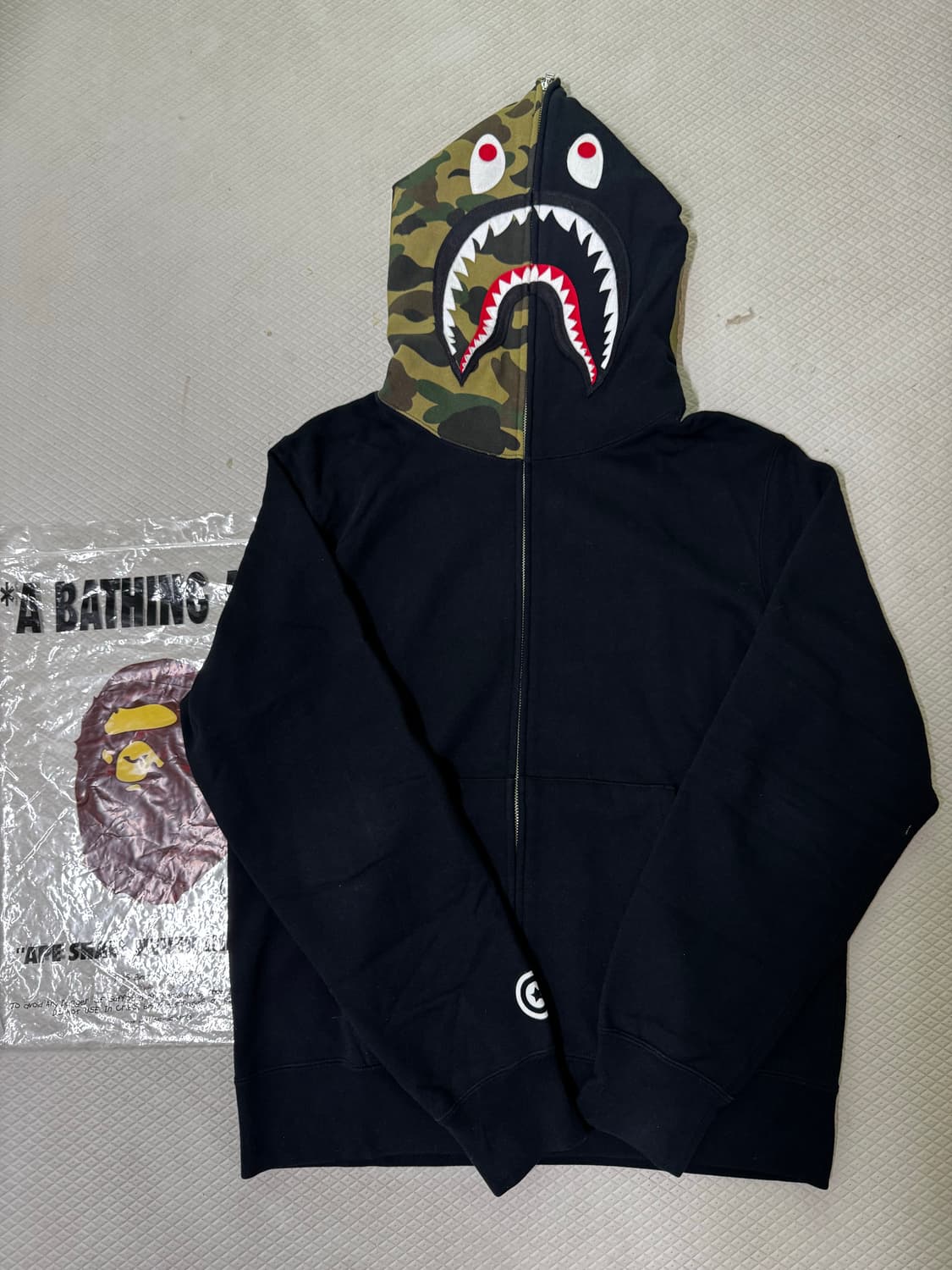 베이프 샤크후드 풀집업 블랙 xl 상품이미지2