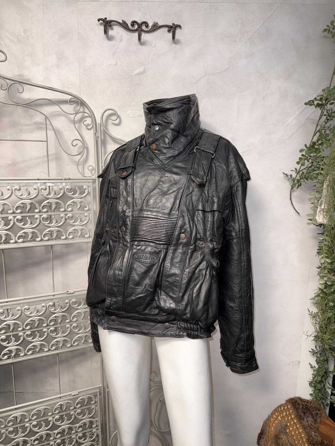 Bikers leather high buckle neck bomber 상품이미지5