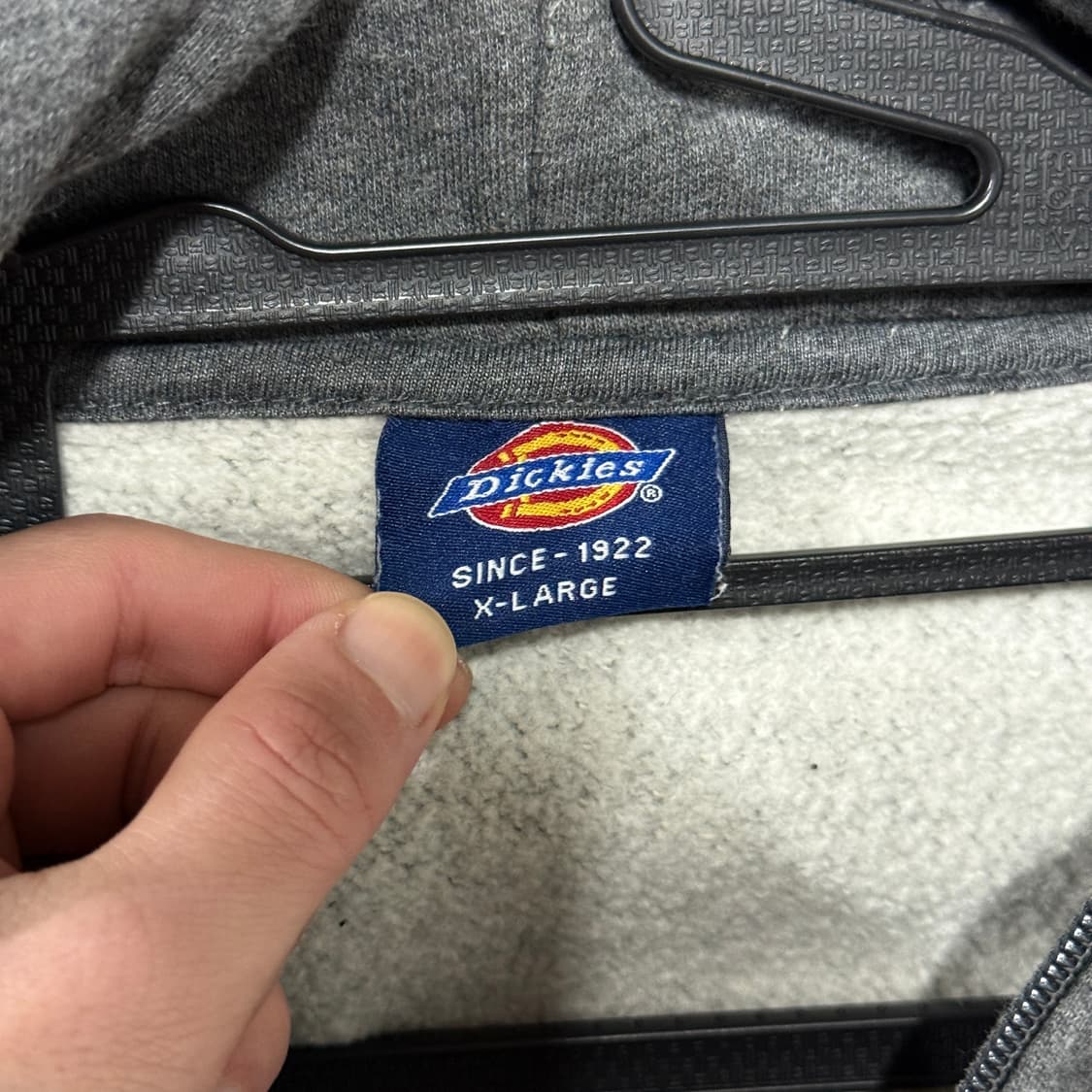 디키즈 빅사이즈 자수 컬리지 로고 패치 디테일 집업 후디 헤더 그레이 상품이미지7