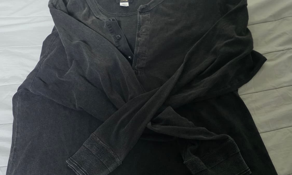rrl 헨리넥 블랙 인디고 저지 헨리 셔츠 상품이미지2