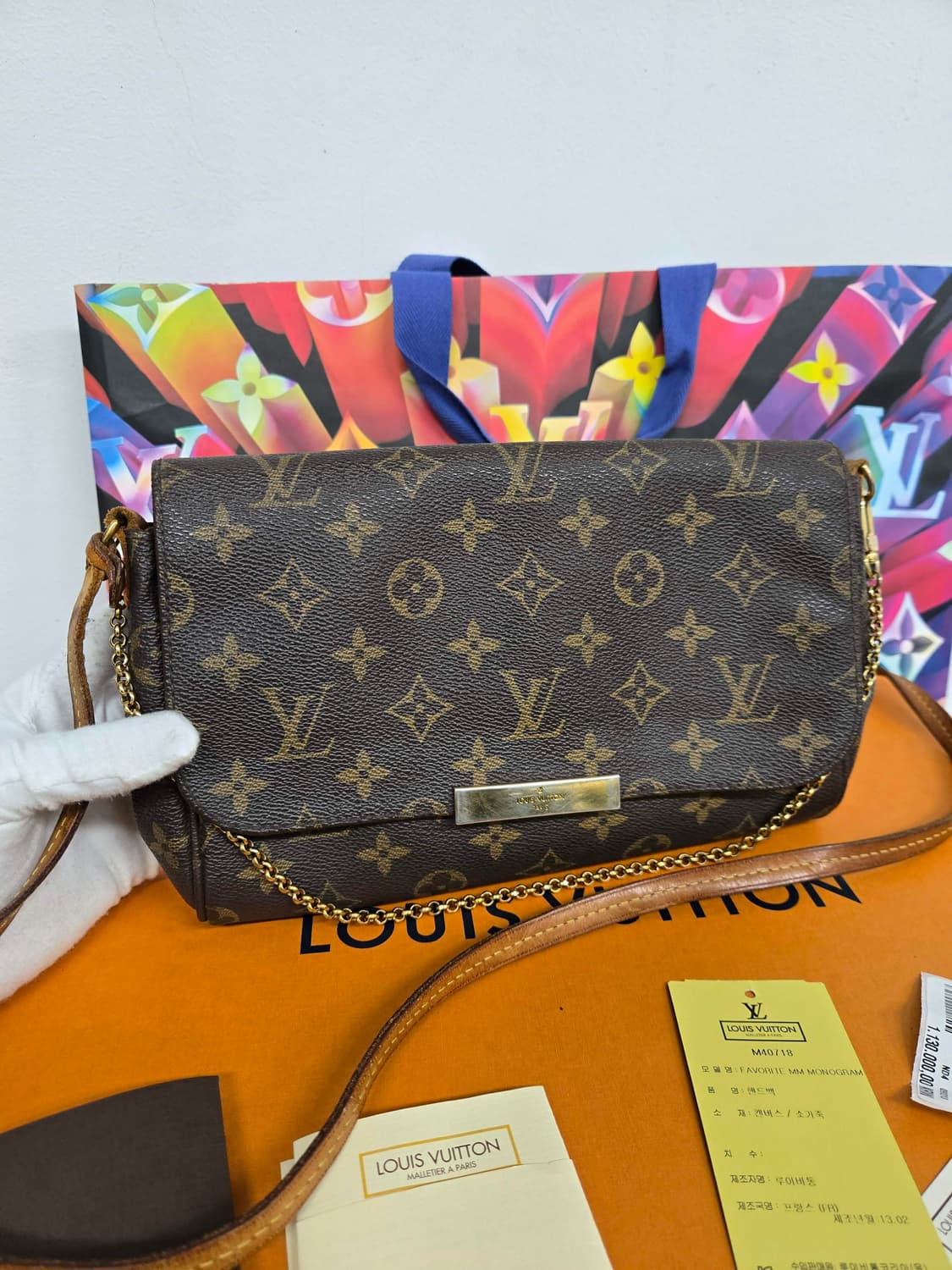 [보증서 정품] 루이비통 페이보릿mm 크로스백 상품이미지7
