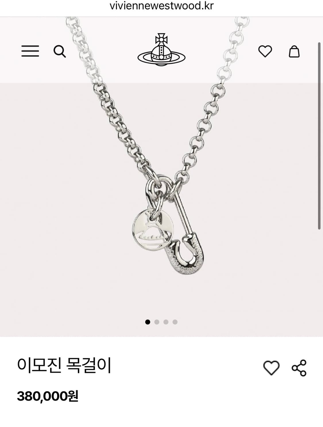 비비안웨스트우드 이모진 목걸이 상품이미지3
