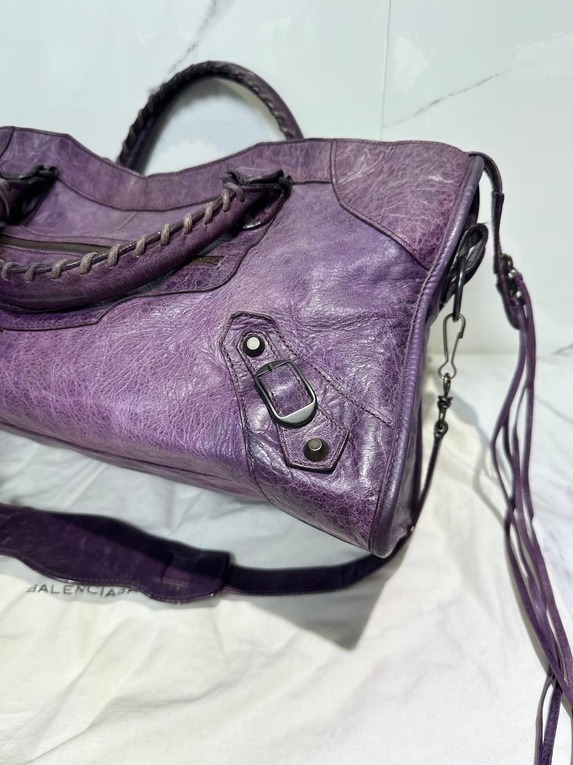 [A 정품] 발렌시아가 시티 모터백 파트타임 퍼플 상품이미지5