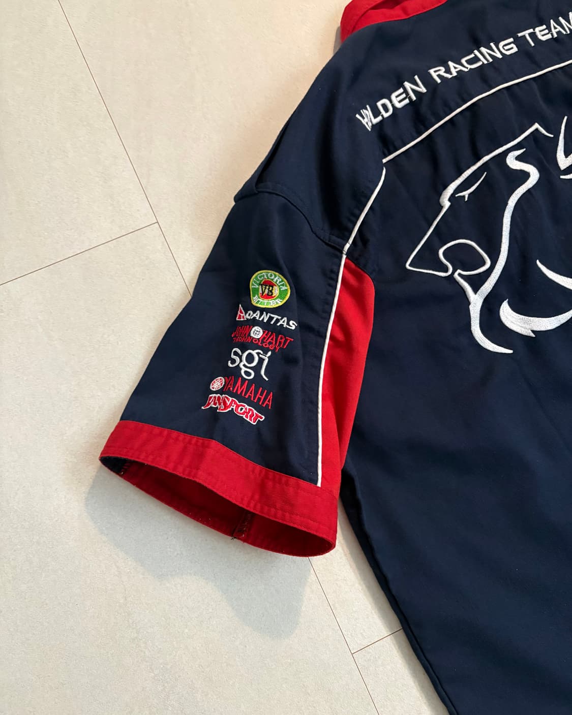 XXL WRC 네이비 자수 올드스쿨 레이싱 반팔 셔츠 상품이미지3