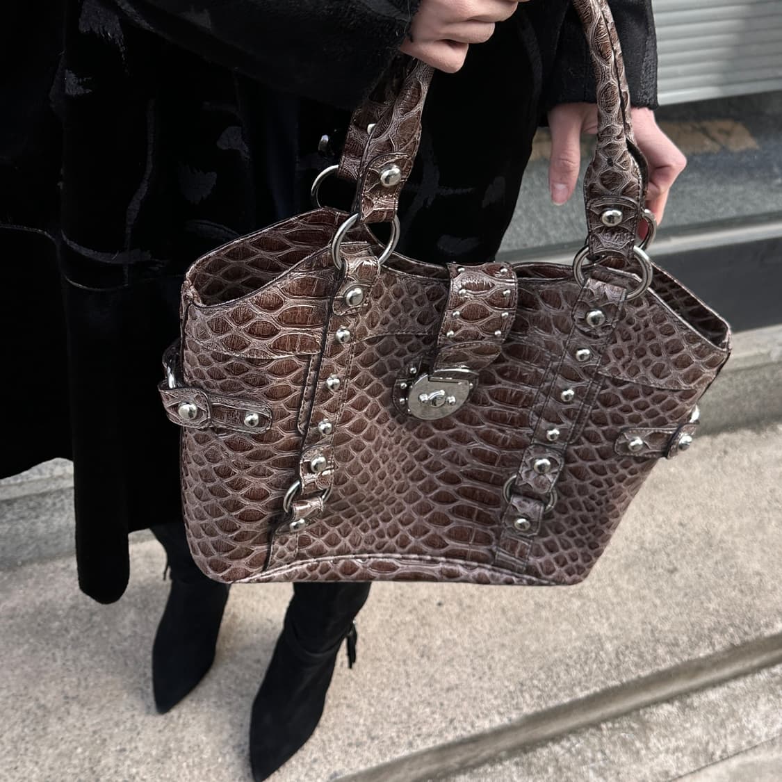 00s 빈티지 게스 스네이크 프린트 숄더백 상품이미지9