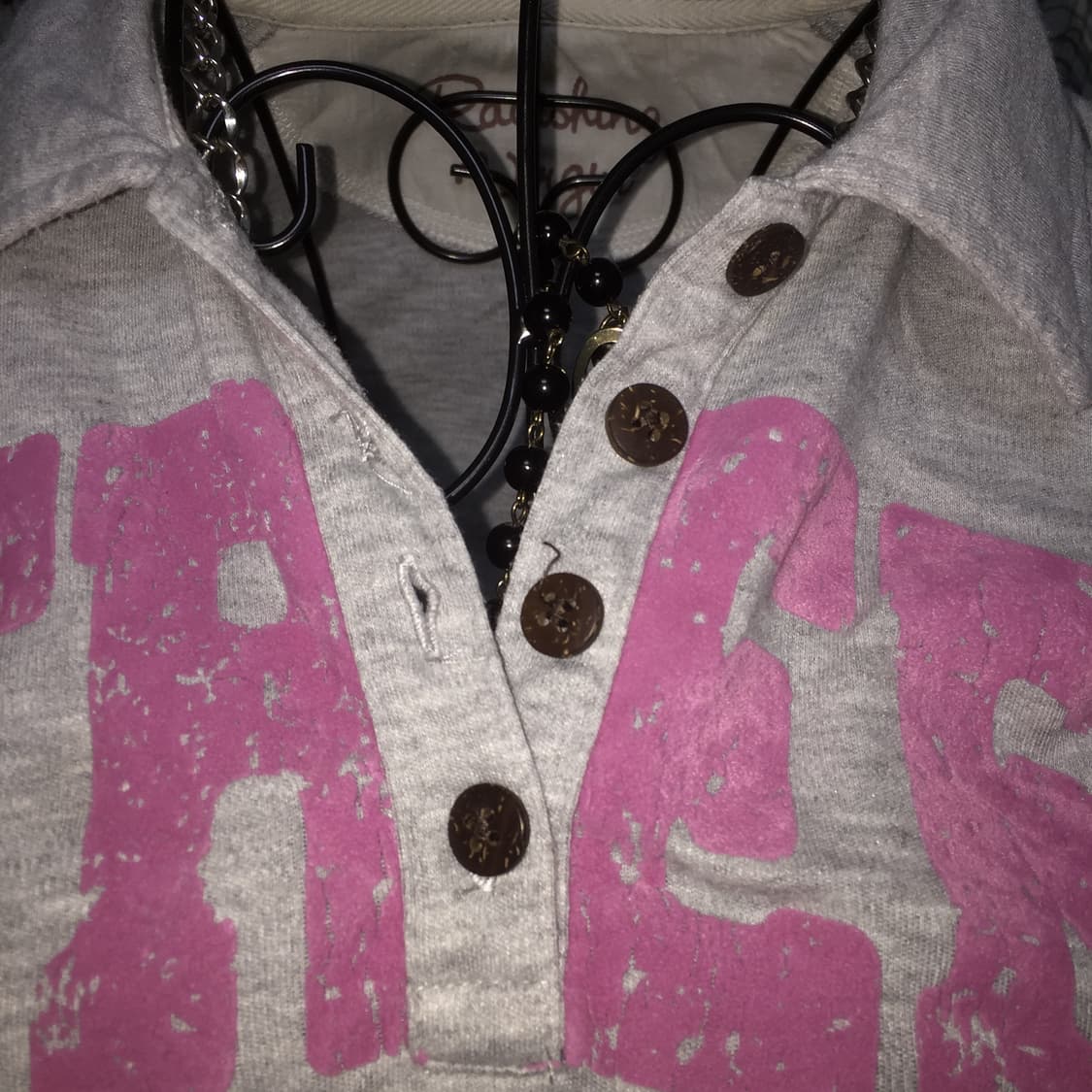Gray pink lettering collar T 상품이미지4