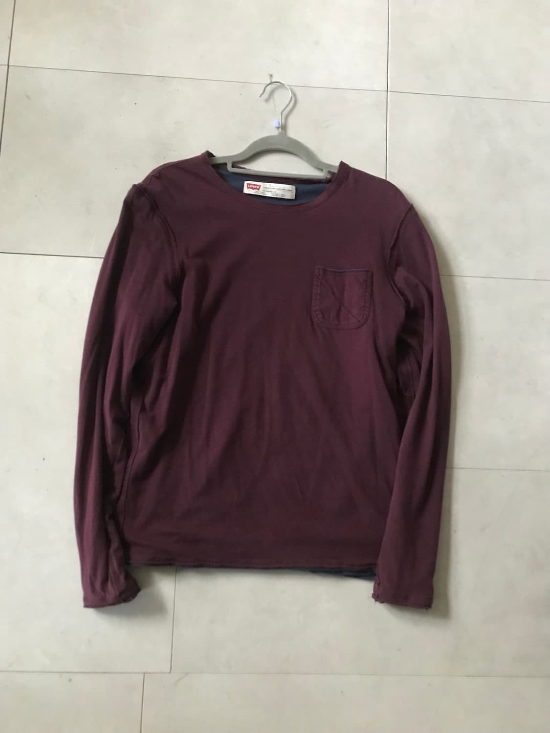 리바이스 버건디 그런지디테일 롱슬리브 상품이미지7