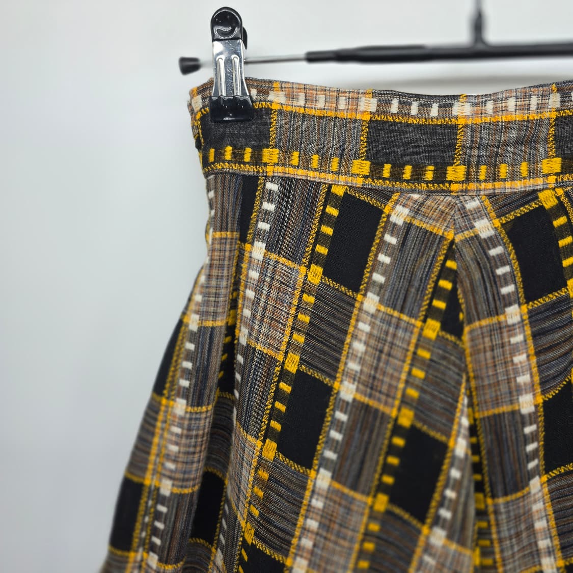 하이웨이스트 체크 롱스커트 XS 상품이미지6