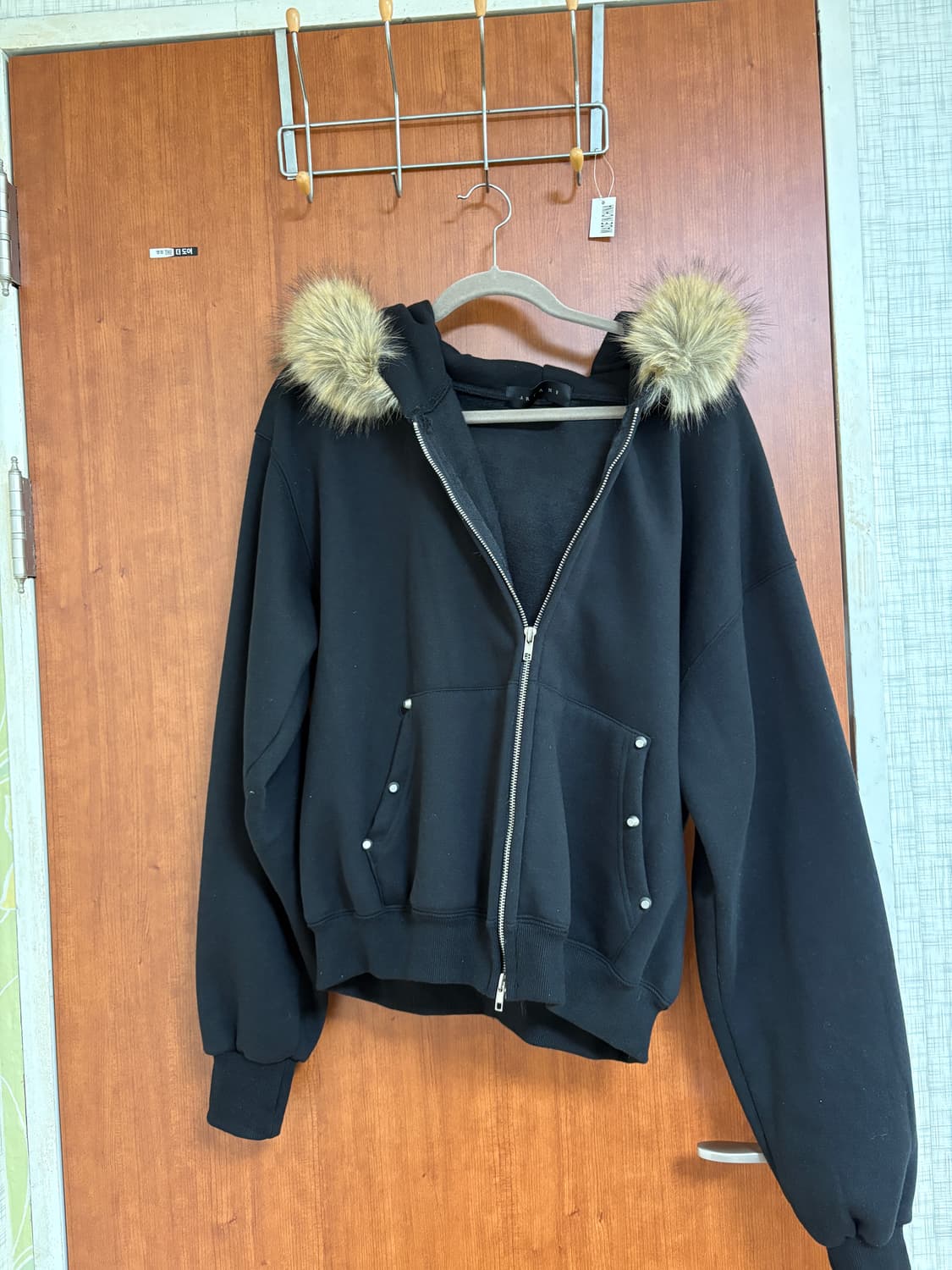 수우드 퍼 크롭 스토퍼 후드집업 free 상품이미지4