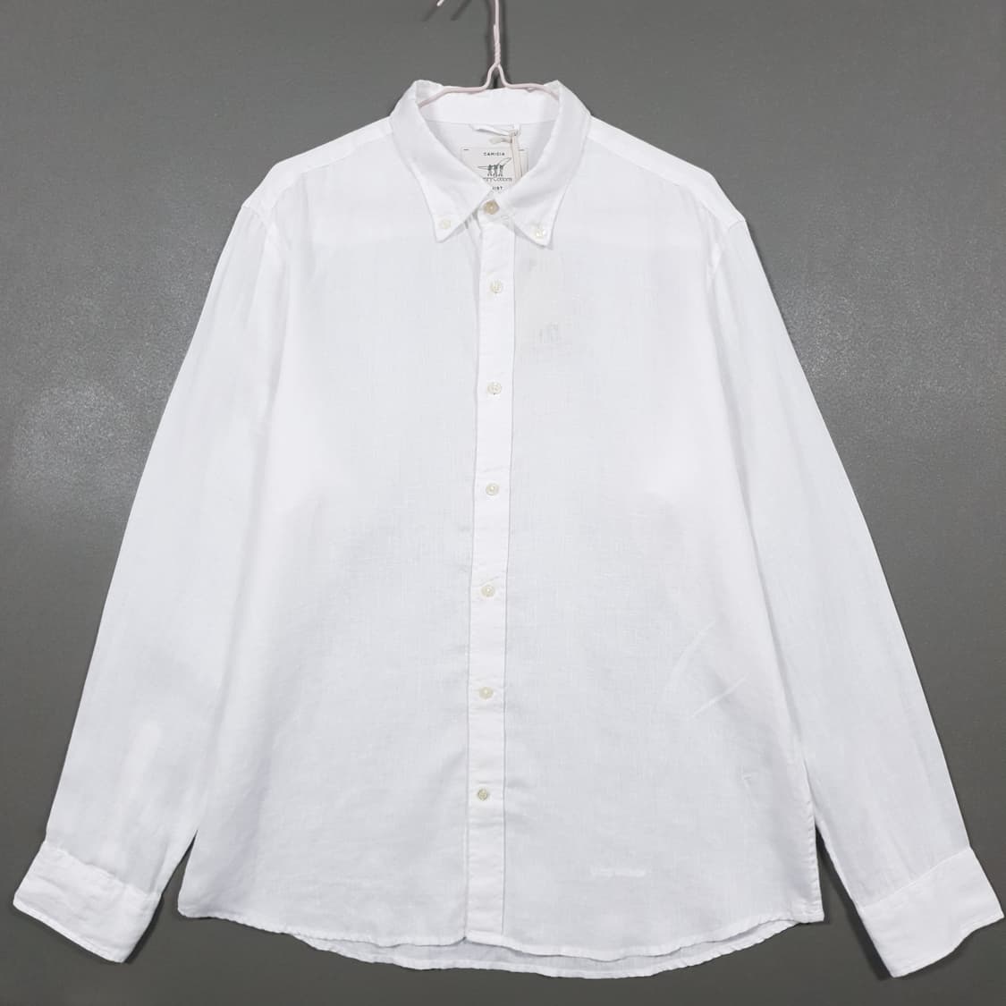 XL) 헨리코튼 신형 22ss 빈티지 솔리드 린넨 셔츠 남방 화이트 상품이미지2