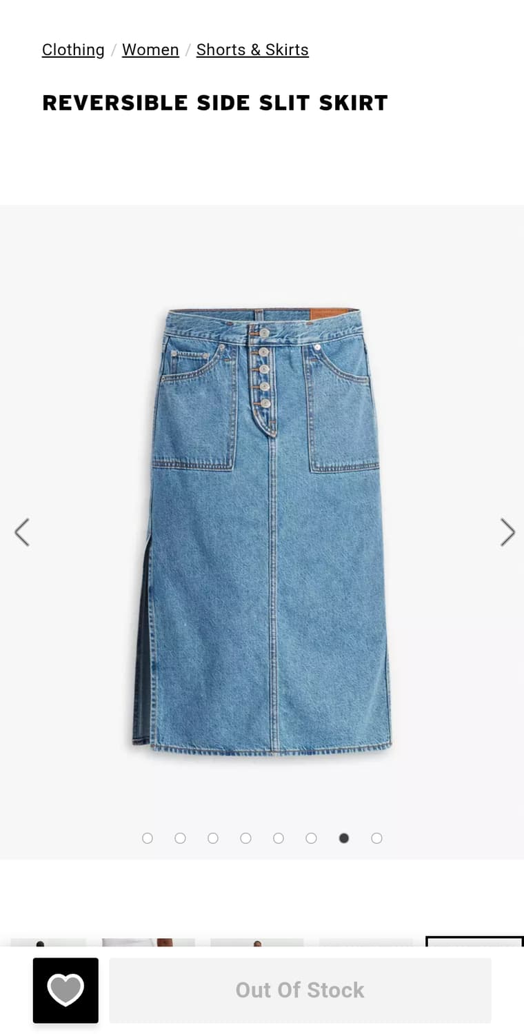 리바이스 청치마 양면 w27인치 상품이미지9